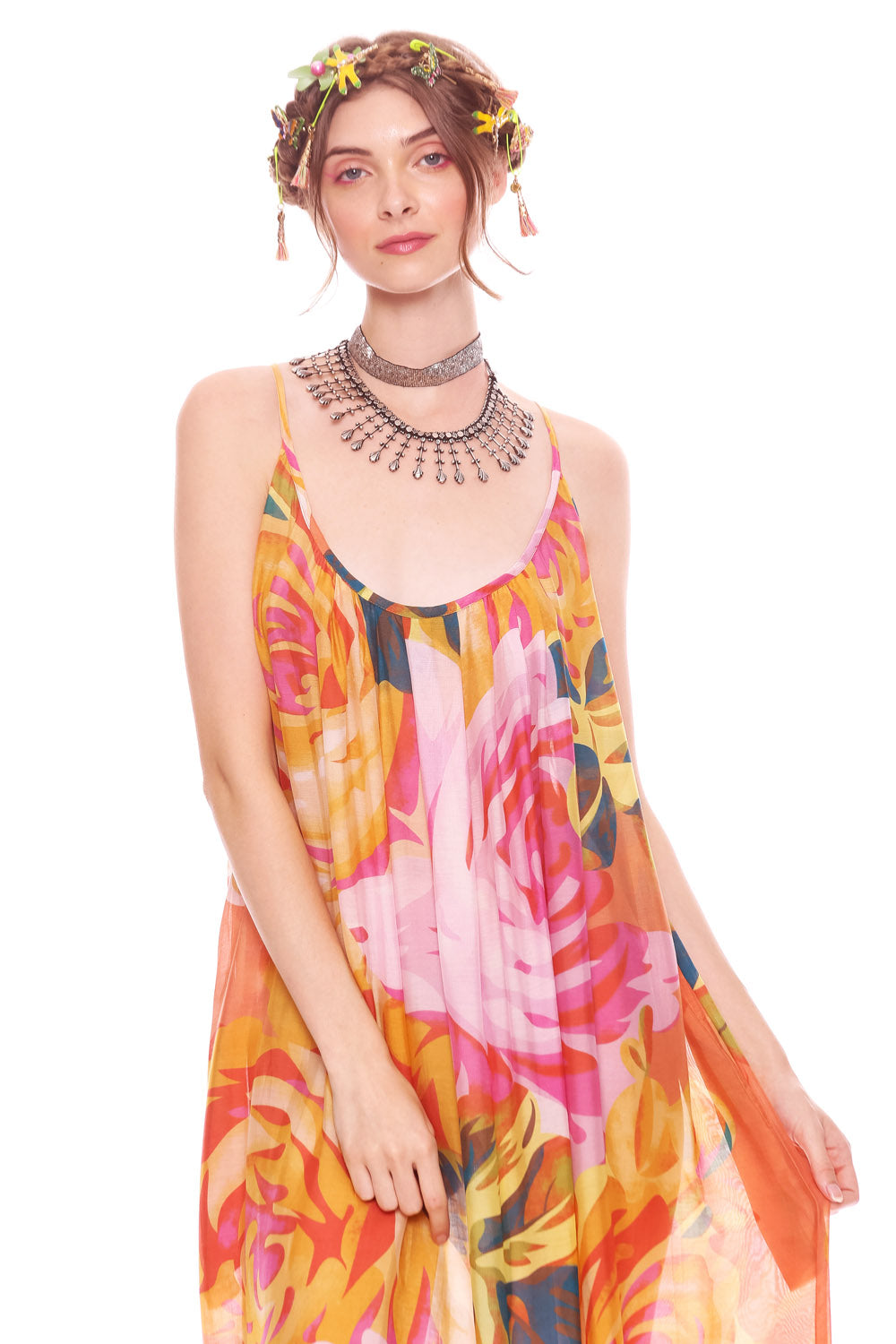 EXOTIC MAXI DRESS - Peach Floral