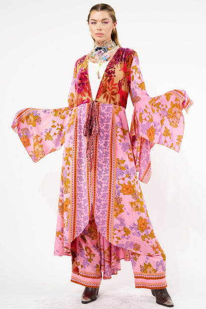 Golden Aurela Kimono - Vintage Rose