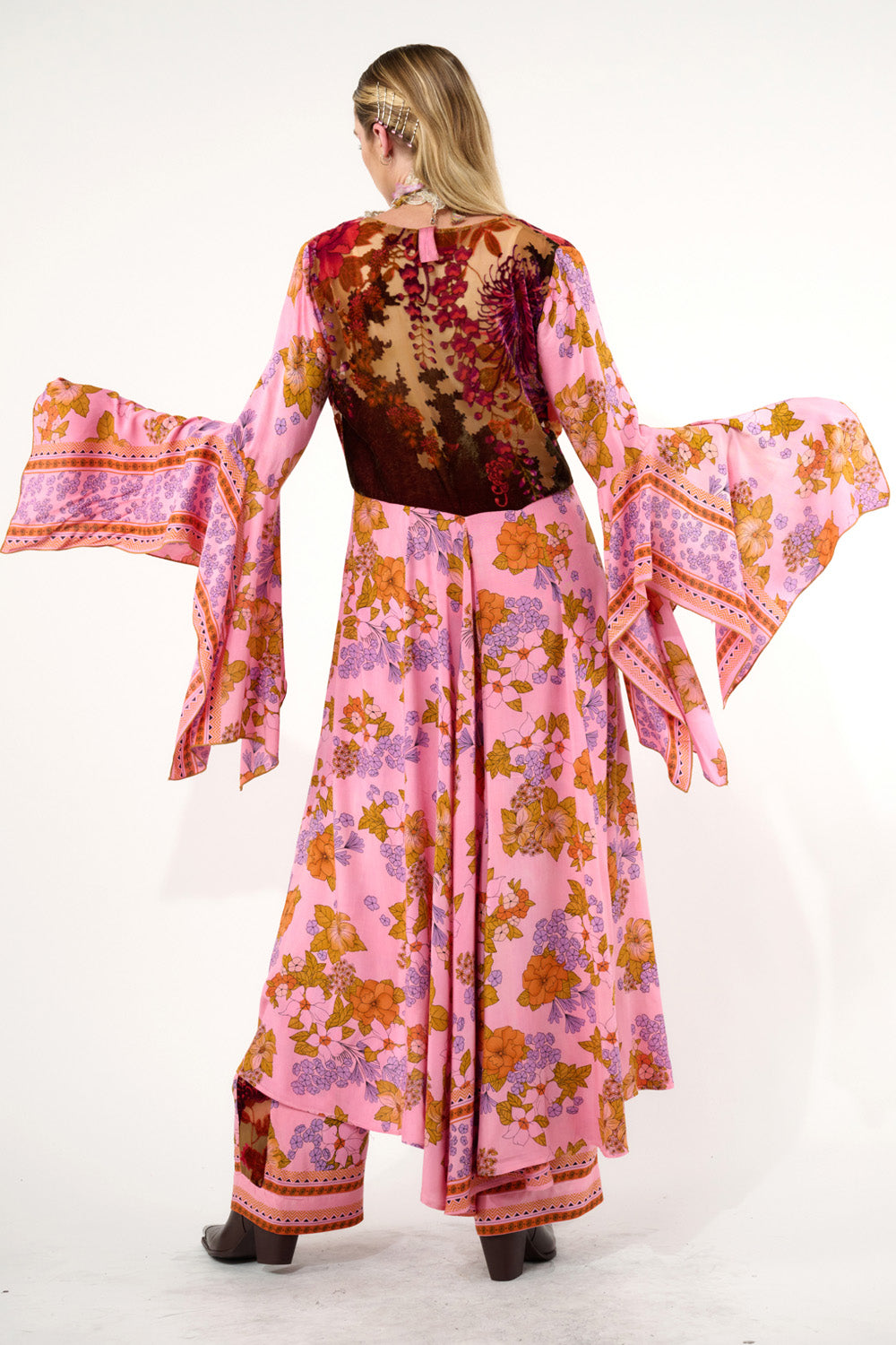 Golden Aurela Kimono - Vintage Rose