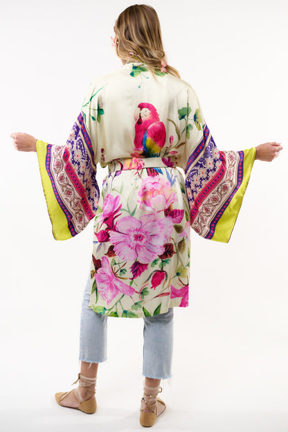 Tropical Mood Hand-Beaded Kimono