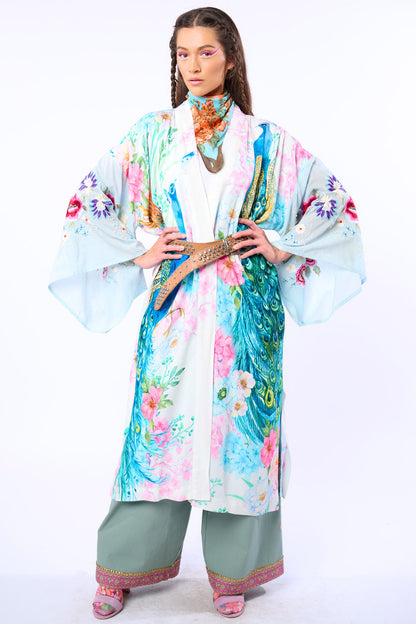 Morning Glory Kimono - White