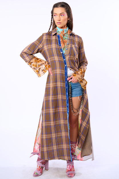 Anna Duster - Brown Plaid
