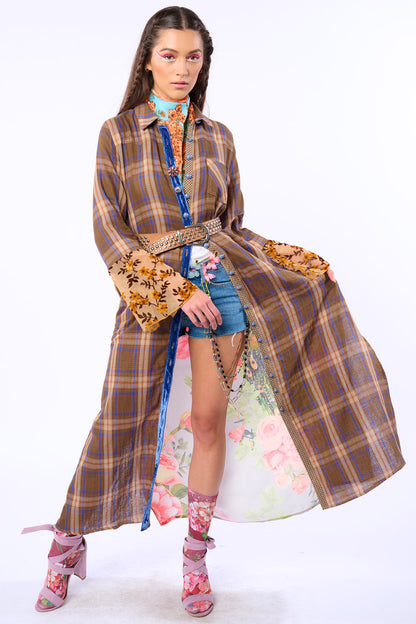Anna Duster - Brown Plaid