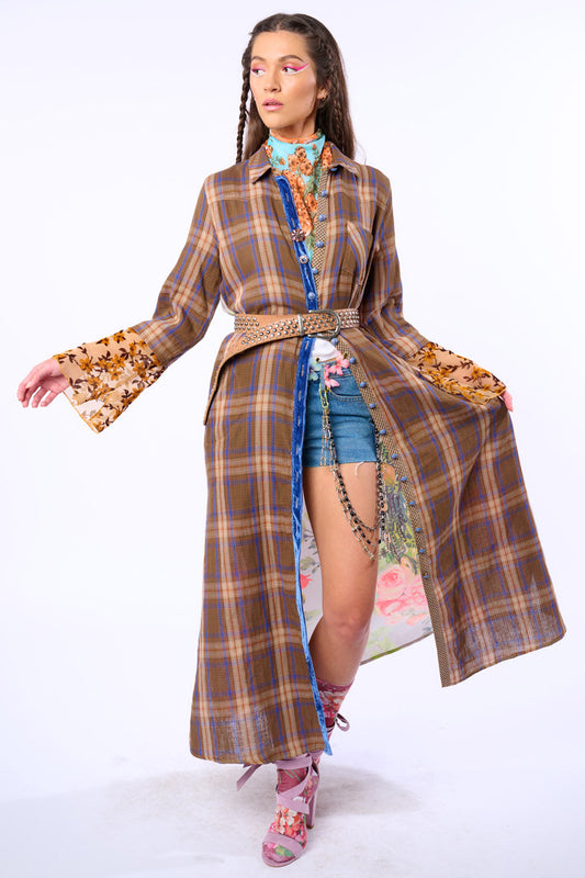 Anna Duster - Brown Plaid