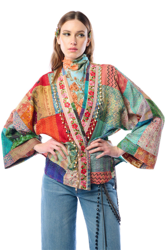 Audrey - Hand-stitched Kimono - Multi