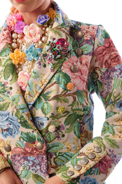 London Coat - Beige Floral