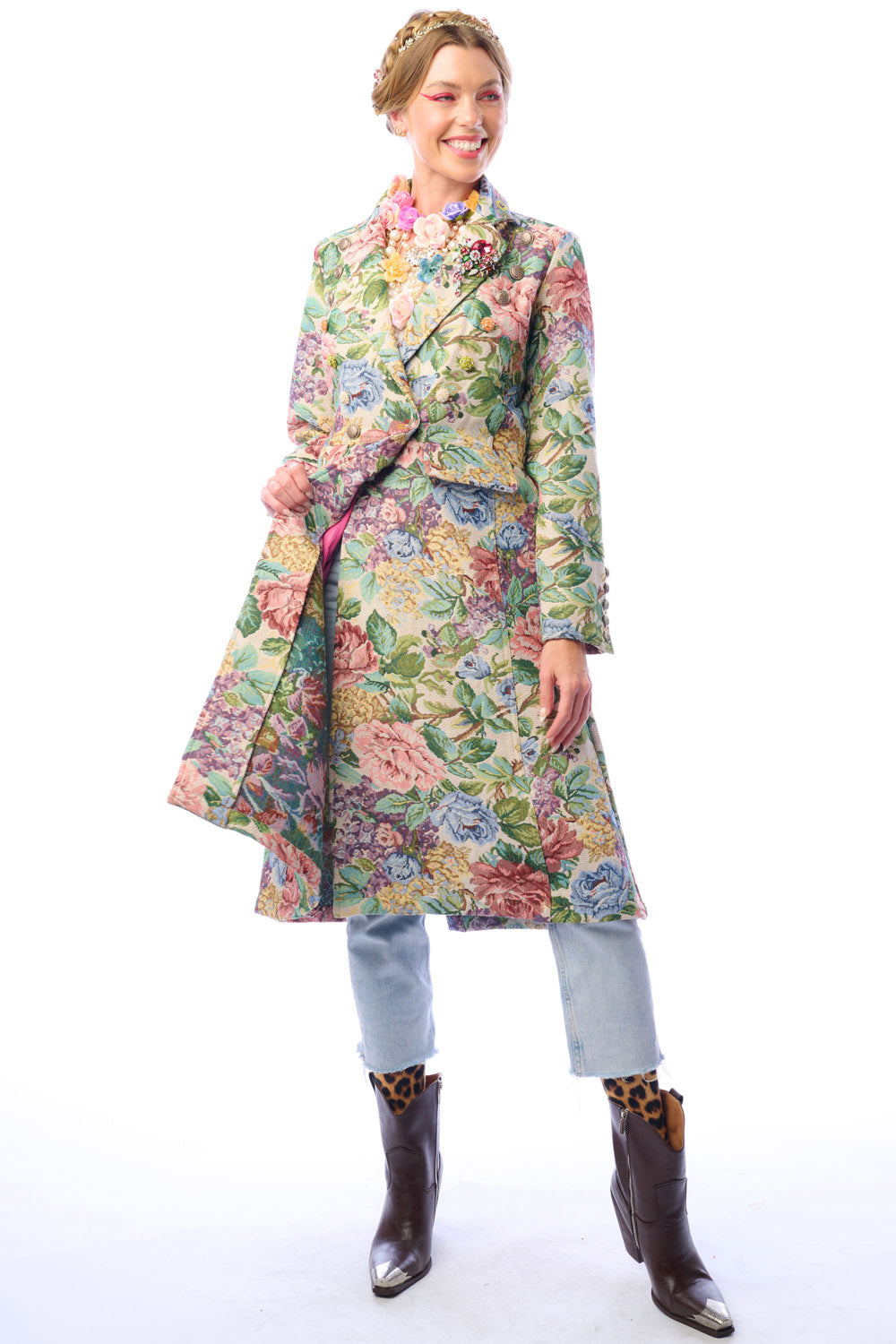 London Coat - Beige Floral
