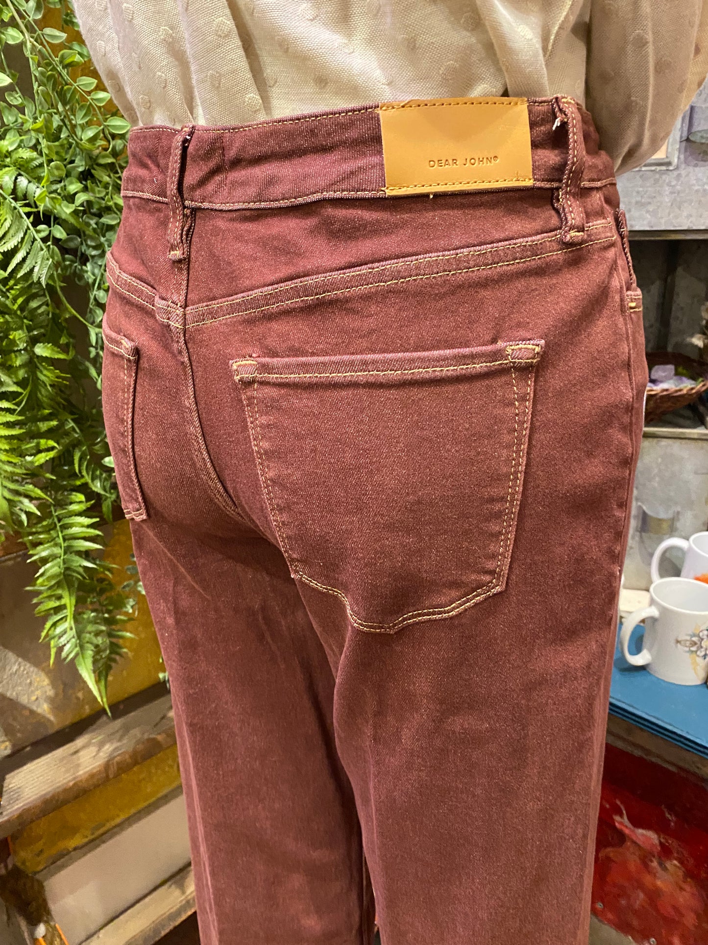 Taylor Straight Leg Denim Jean - Cabernet Cherry