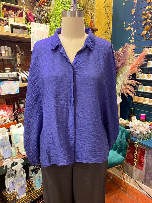 Oversized Button-Down Shirt - Admiralty