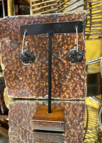 Vintage Round Japanese Foil Earrings