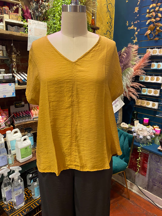 V-Neck Popover Parachute Top - Manuka