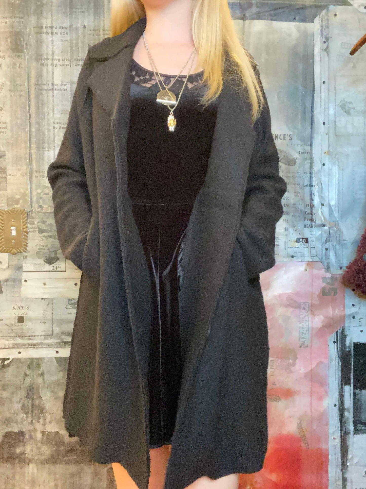 Long Wool Coat - Black