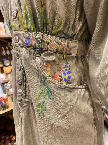Snail Trail Free People Green Denim Dress - Sharayah Doty*