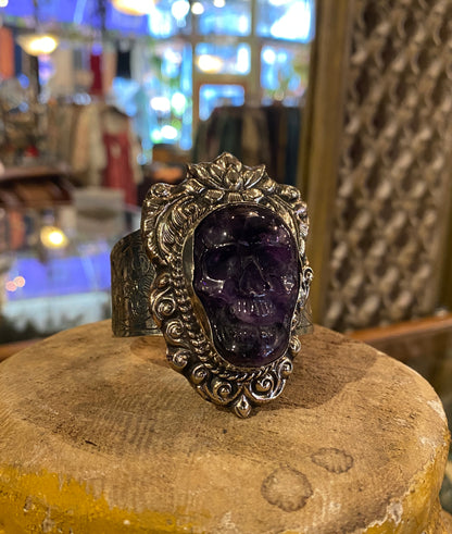 Amethyst Skull Cuff Bracelet (1)