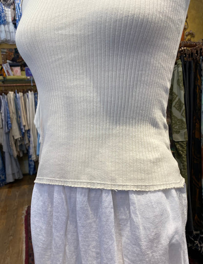 Fitted Ribbed Tank Top - Ivory
