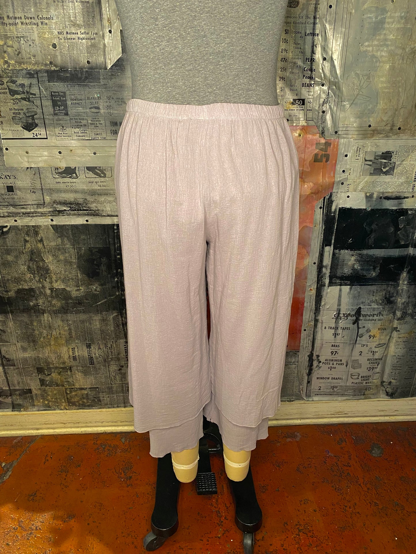 Crop Layered Pant - Platinum
