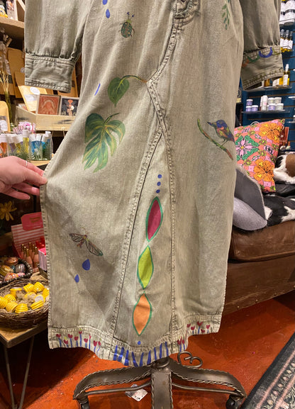 Snail Trail Free People Green Denim Dress - Sharayah Doty*