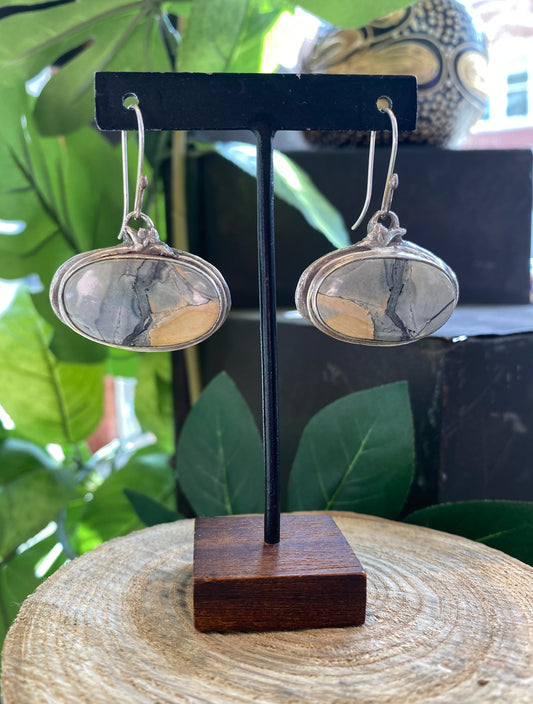 Fine Silver Jasper Earring *425E-29