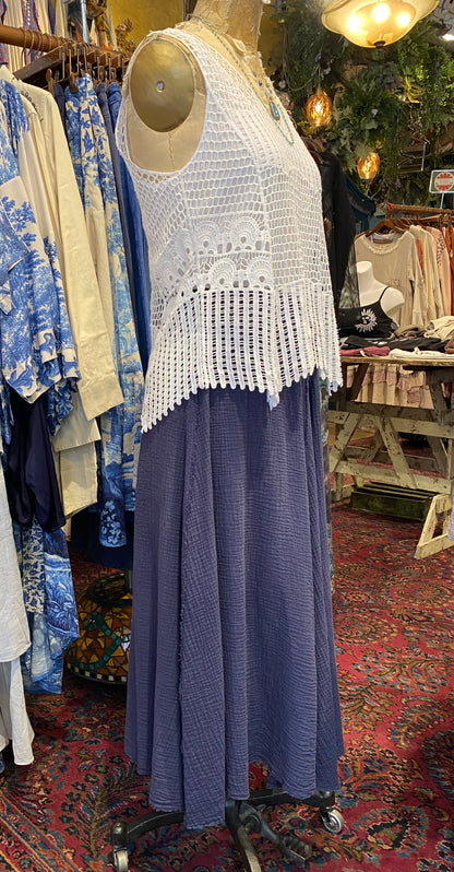 Gauze Skirt - Navy