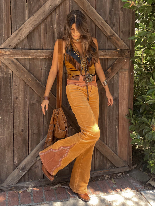 Cinnamon golden cord pants