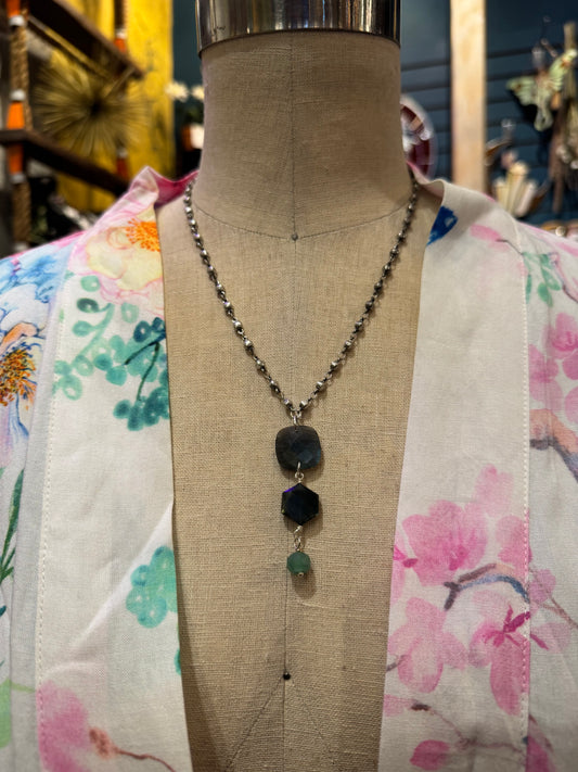 Silver Labradorite Necklace