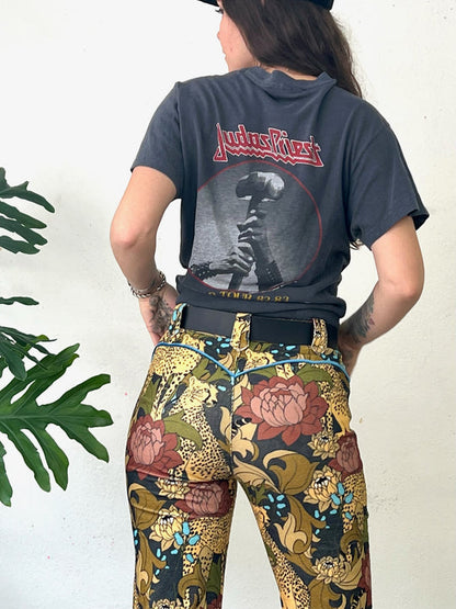 Wild child corduroy pants-cheetah floral