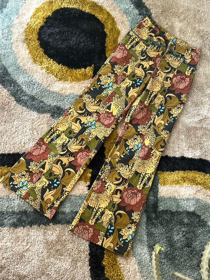 Wild child corduroy pants-cheetah floral