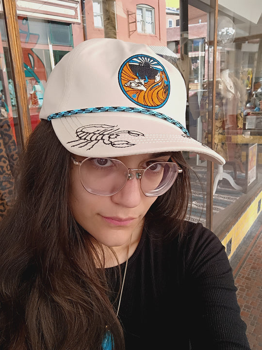 Desert child embroidered canvas hat