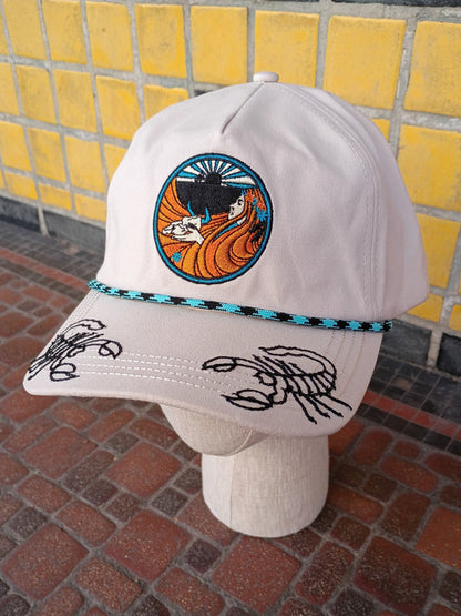 Desert child embroidered canvas hat