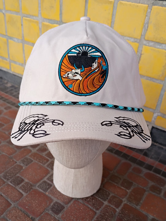 Desert child embroidered canvas hat