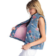 Floral Zip Up Vest