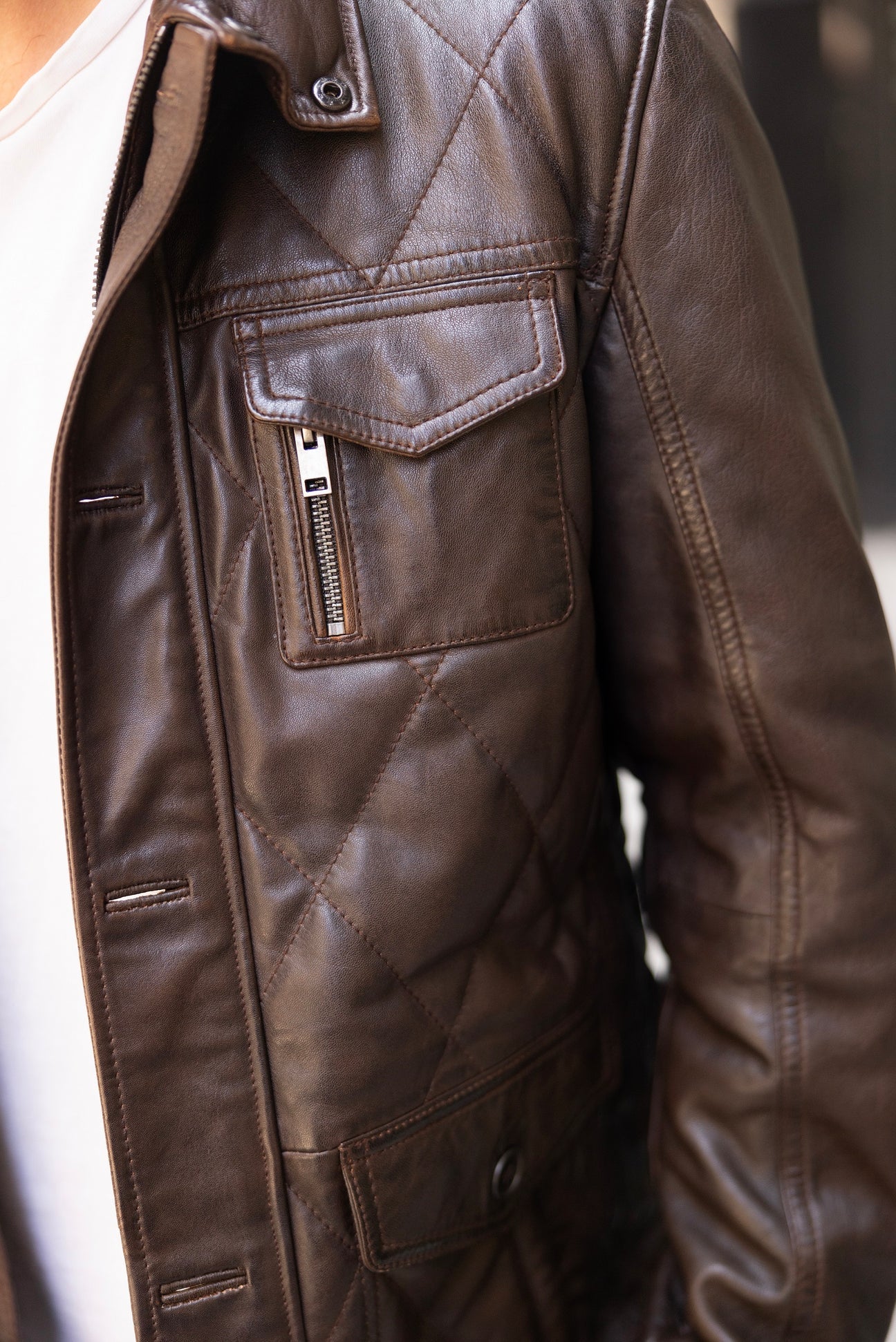 Kalisdo Leather Jacket - Brown