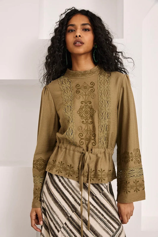 Jirna Embroidered Viscose Blouse