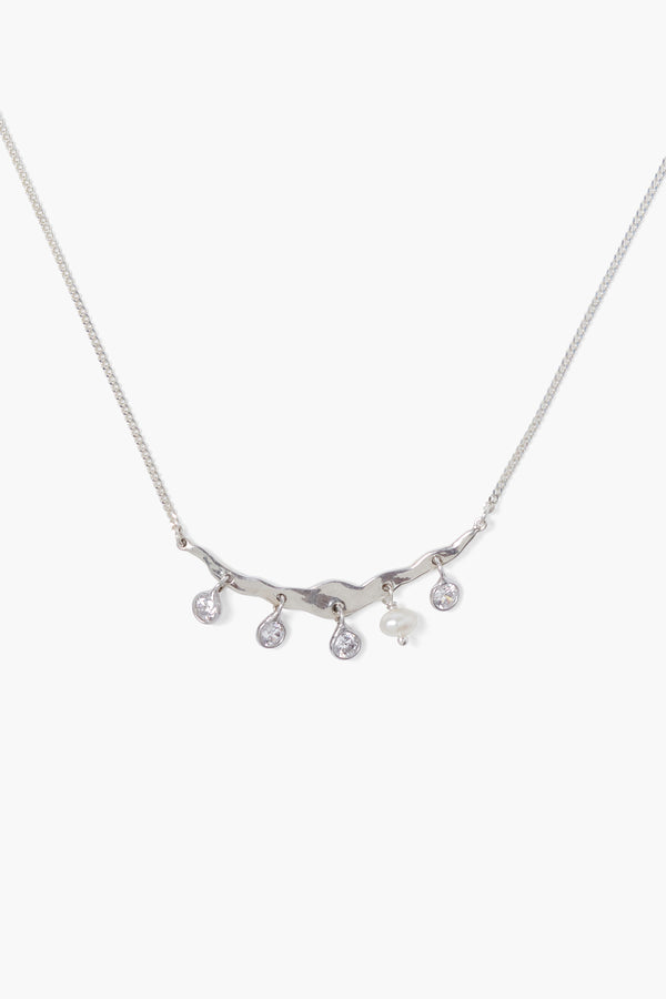 Crystal Crescent Necklace Silver - La De Da