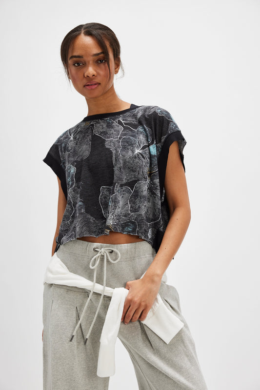 My Time Printed Tee - Midnight Floral