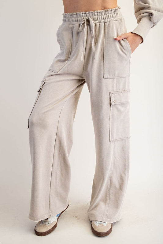 Snow Washed Cargo Sweat Pants