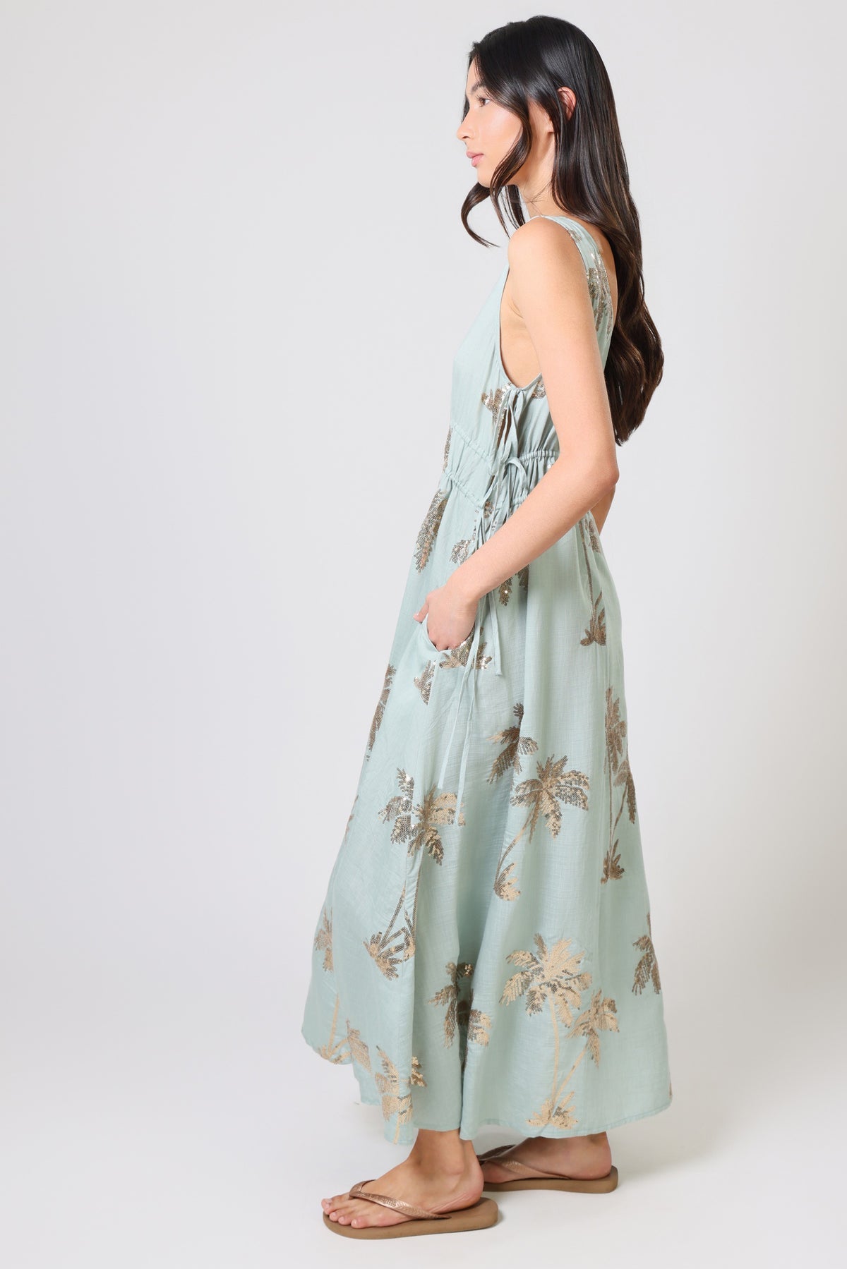 Last Song Dress- Palms of Gold