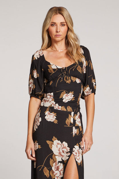 Cira Top - Black Fall Magnolia