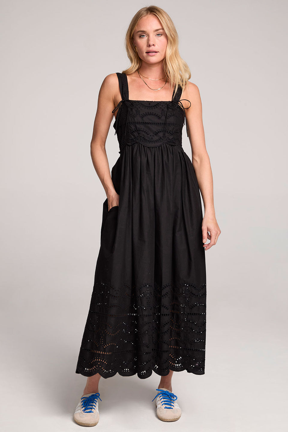 Avelina Tank Midi Dress - Black