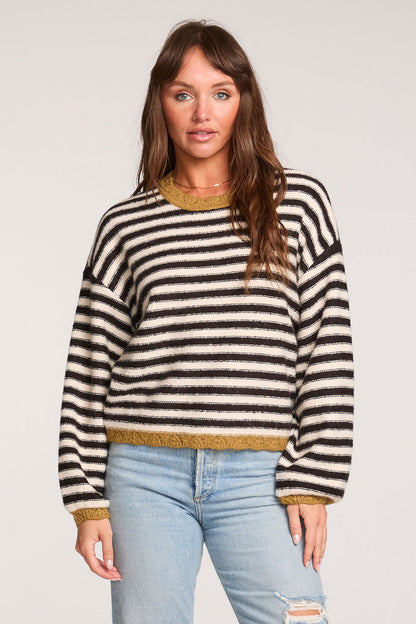 Steevie Sweater - Black & White Stripes