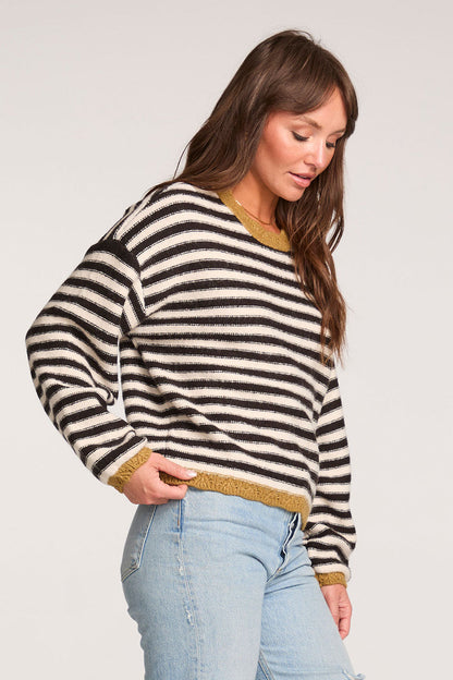 Steevie Sweater - Black & White Stripes