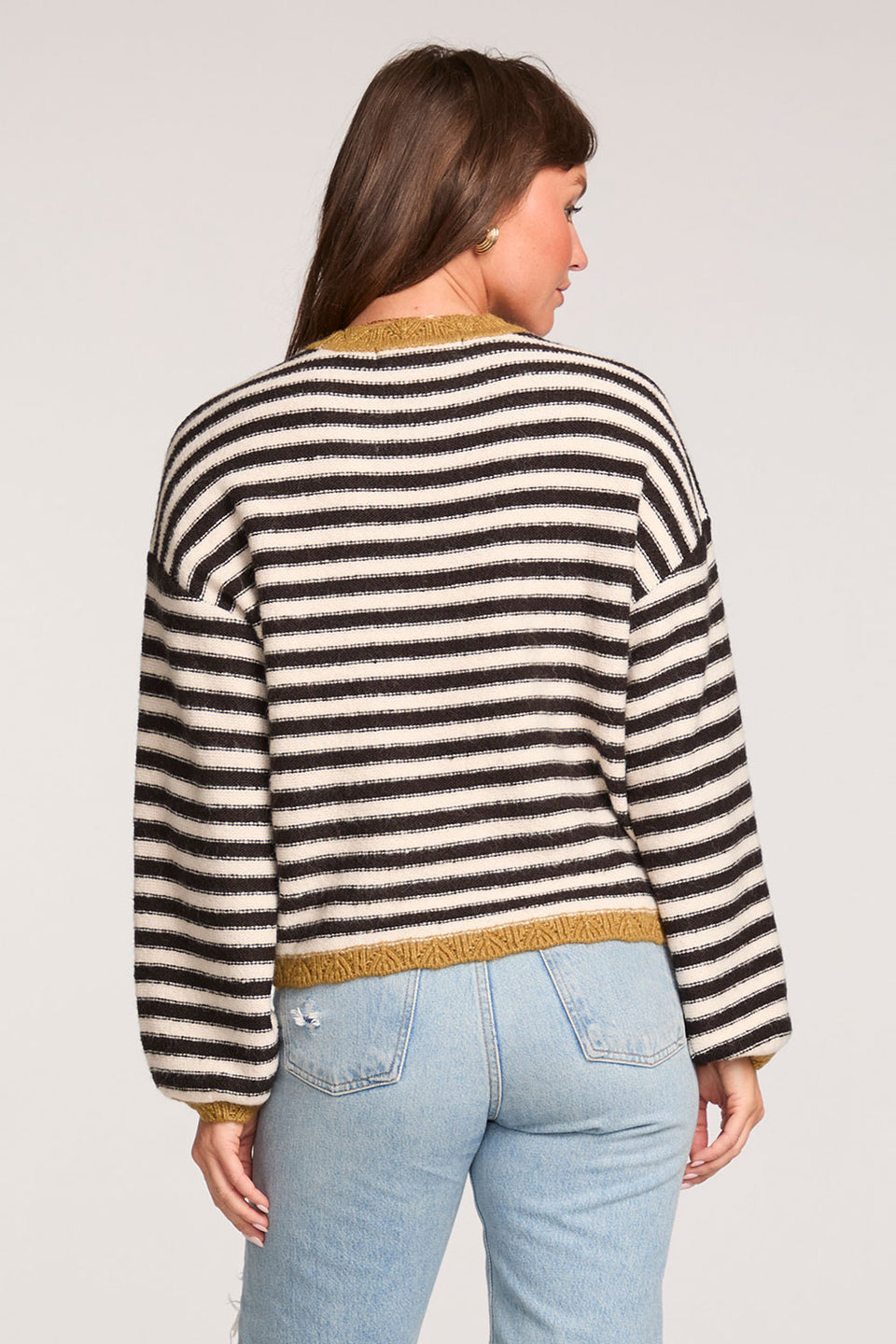 Steevie Sweater - Black & White Stripes
