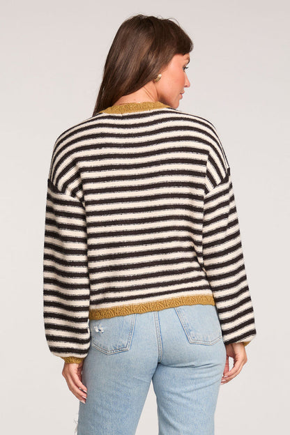 Steevie Sweater - Black & White Stripes