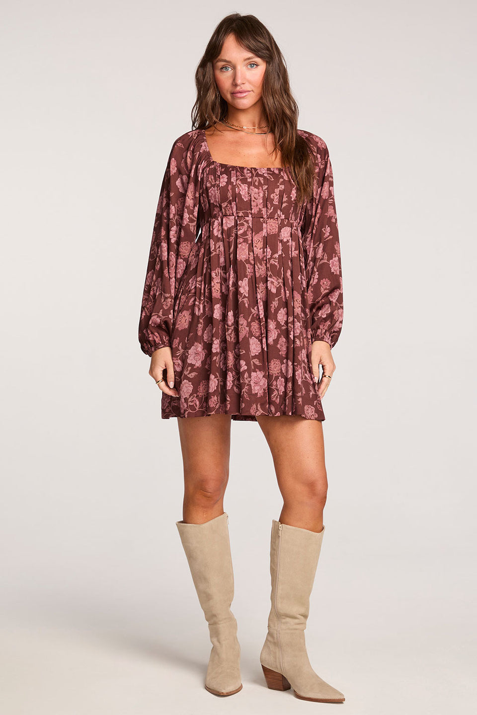 Althea Mini Dress - Aubergine
