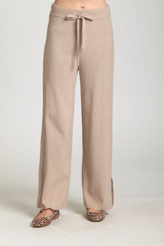 Pull-On Pant With Split Hem - Heather Sand