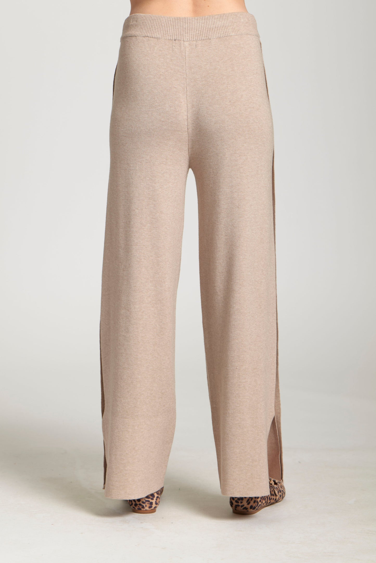 Pull-On Pant With Split Hem - Heather Sand