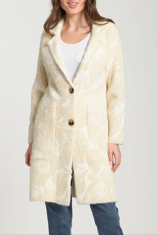 Cozy Long Cardigan Coat - Natural