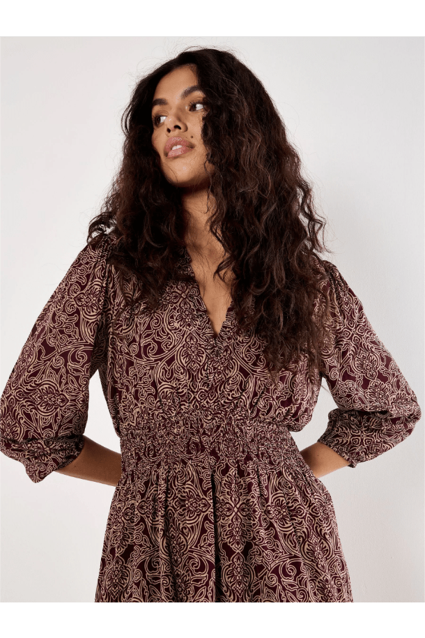 Mono Paisley Ruffle Detail Dress