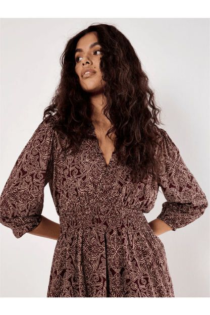 Mono Paisley Ruffle Detail Dress