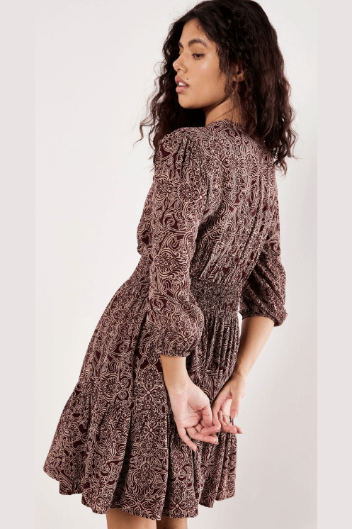 Mono Paisley Ruffle Detail Dress